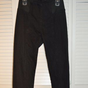 DG2 Black jegging with an elastic cinched waistband, size medium.